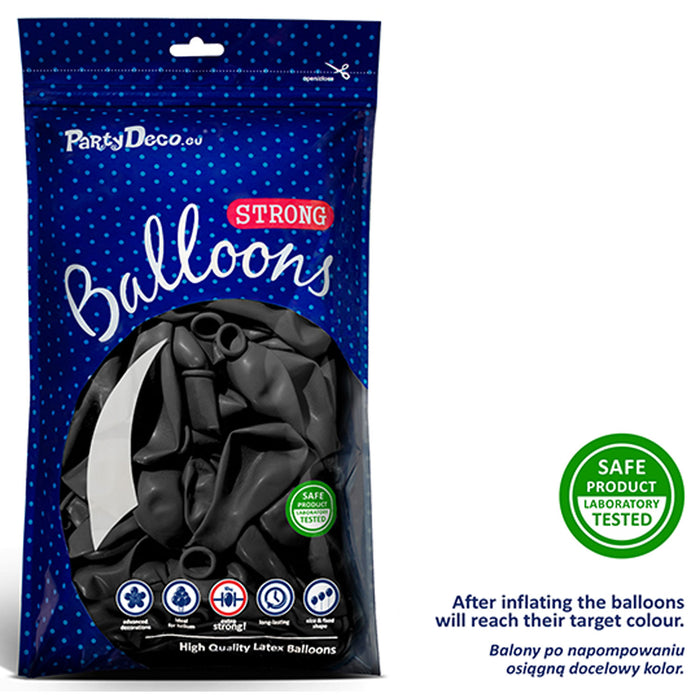 Latexballon Ø30cm "Uni Metallic" | 50 Stk. Schwarz