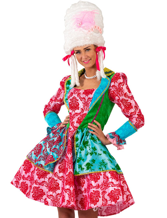 Barock Kostüm "Catarina" für Damen - Türkis Pink  | Kurzes Kleid