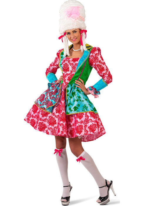 Barock Kostüm "Catarina" für Damen - Türkis Pink  | Kurzes Kleid