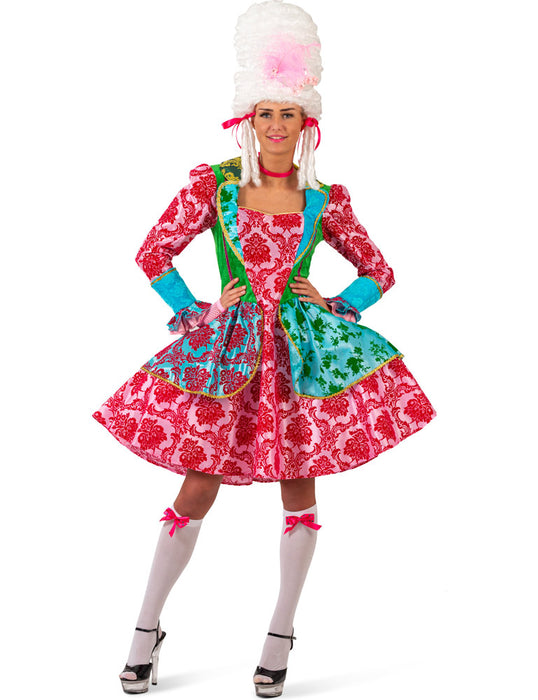 Barock Kostüm "Catarina" für Damen - Türkis Pink  | Kurzes Kleid