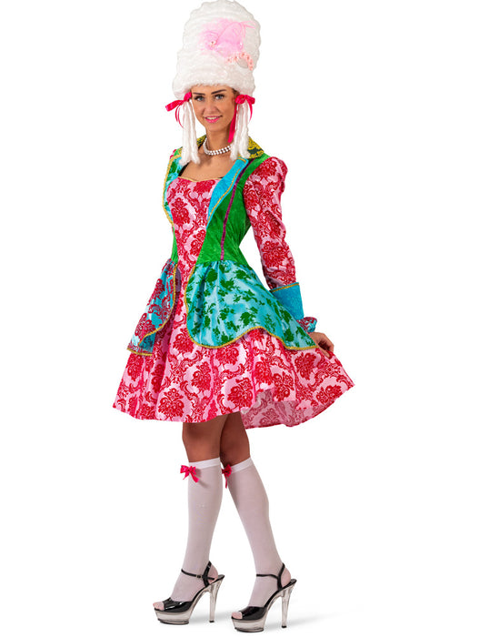 Barock Kostüm "Catarina" für Damen - Türkis Pink  | Kurzes Kleid