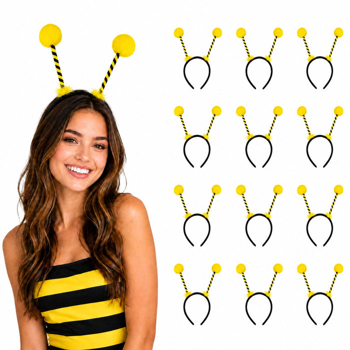 Haarreif zum Bienen Kostüm mit gelben Fühlern