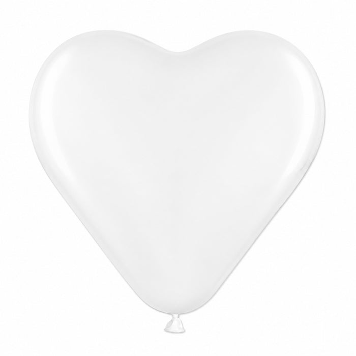 Latexballon Herz 44 cm Weiß #001 | 25 Stück