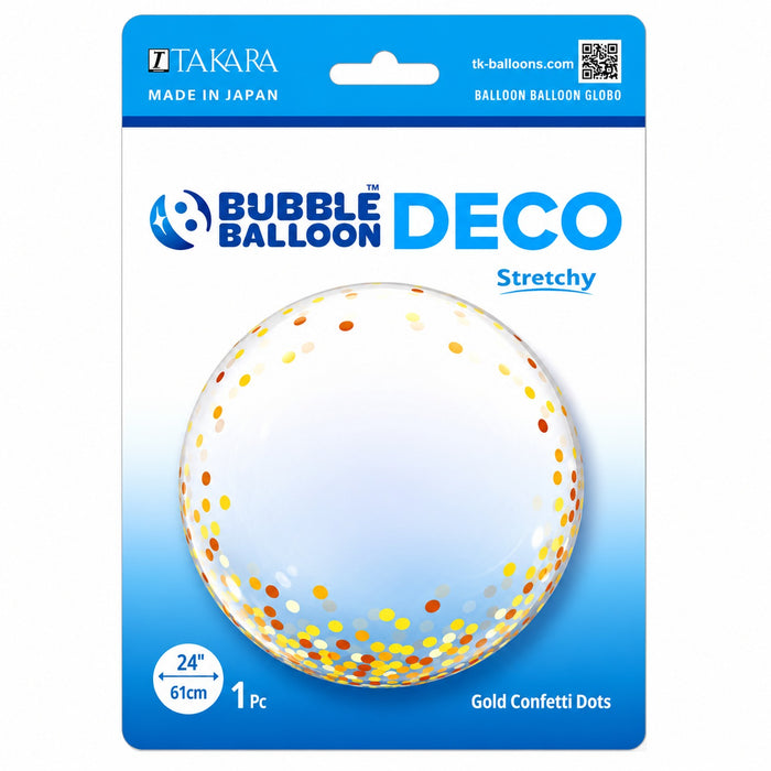 Bubble Ballon Ø 61 cm 24" | 1 Stk. Transparent Gold Confetti Dots