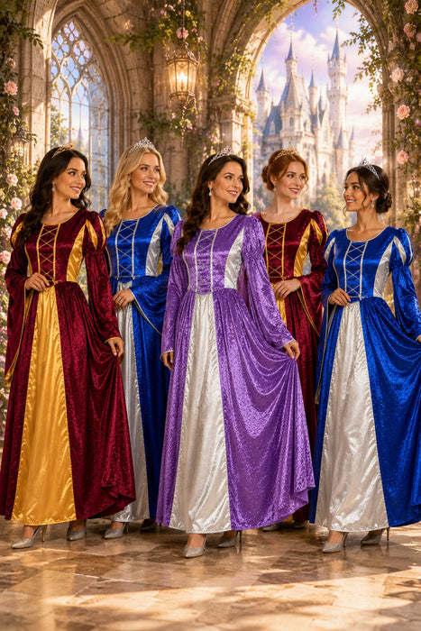 Burgfräulein Kostüm "Prinzessin Helena" für Damen | Blau Silber