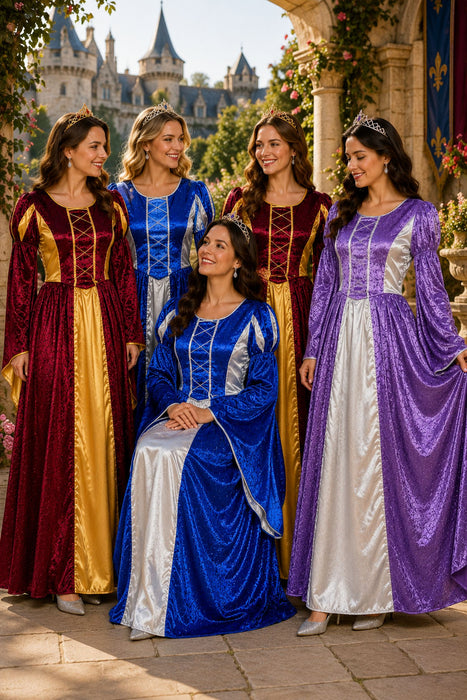 Burgfräulein Kostüm "Prinzessin Helena" für Damen | Blau Silber