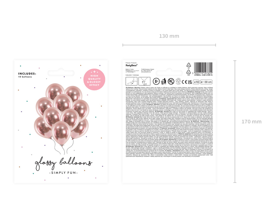 10 Stk. Luftballon Ø30cm "Uni Glossy" | Rosegold
