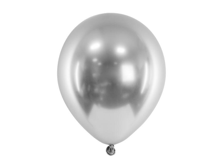 Latexballon Ø46cm Uni Glossy | 5Stk. - Silber