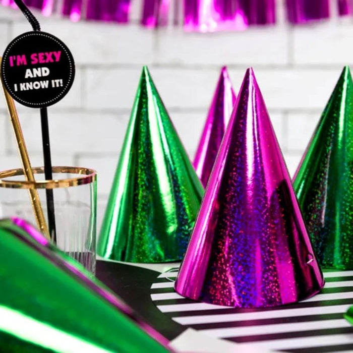 PartyHut 20 Stück 16 cm | Holografisch Mix