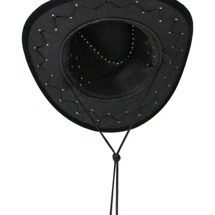 Cowboy Kostümset 9-teilg - 414044 | Schwarz - Cowboyhut, Halstuch und Bärte