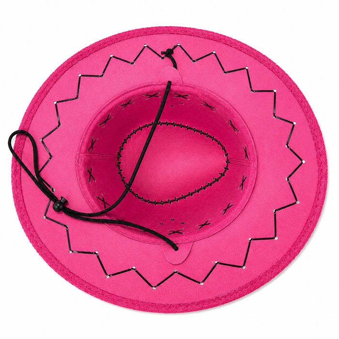 Kinder Cowboyhut mit Ziernähten | Pink | Western Hut