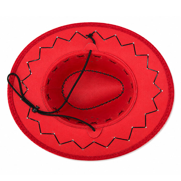 Kinder Cowboyhut mit Ziernähten | Rot