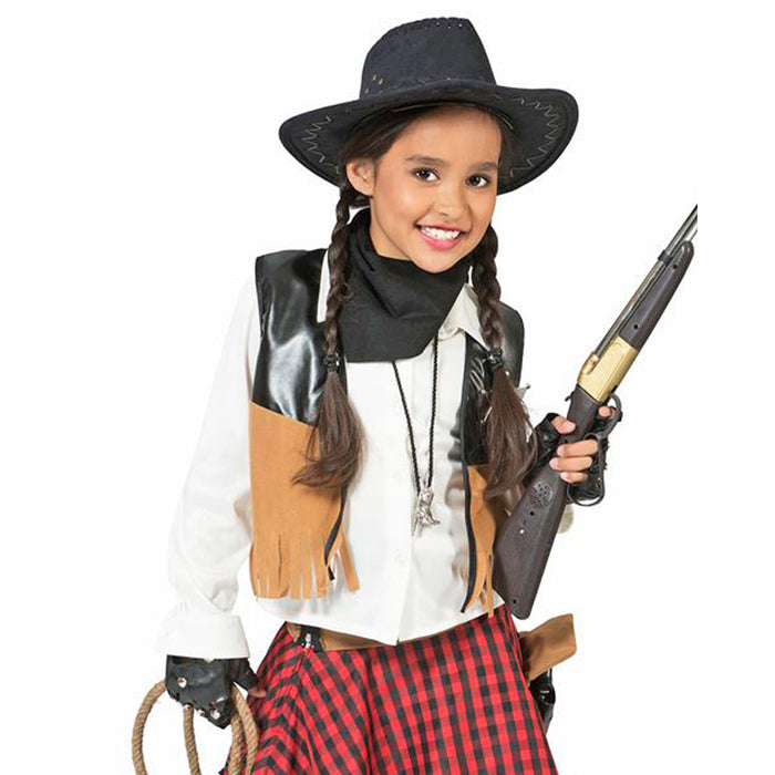 Cowgirl Kostüm "Austine" für Mädchen | Rot Schwarz