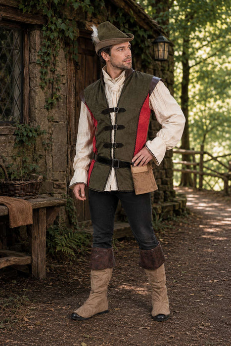 Robin Hood Kostüm für Herren - Grün Rot | Film Party Kostüm