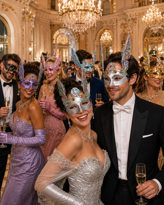 Augenmaske Florenz Gold mit Pailletten für Karneval & Maskenball