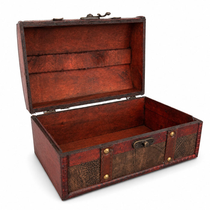 Schatzkiste Holz Piratentruhe Geschenkbox Aufbewahrungsbox | 24x16x12 cm