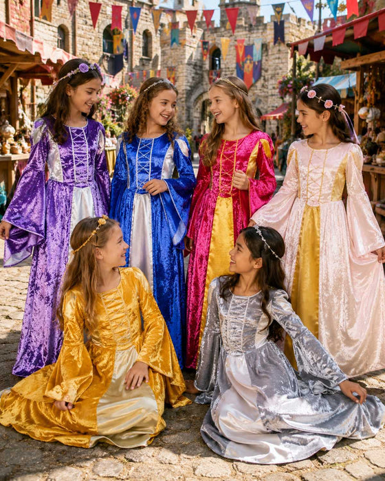 Burgfräulein Kostüm "Prinzessin Helena" für Mädchen | Rosa Gold