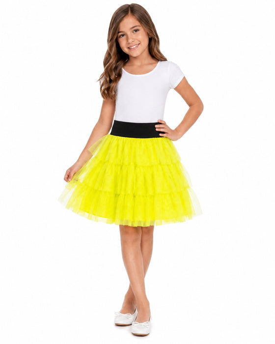 Fantasie Kostüm Petticoat Tüllrock für Mädchen - Neon Gelb