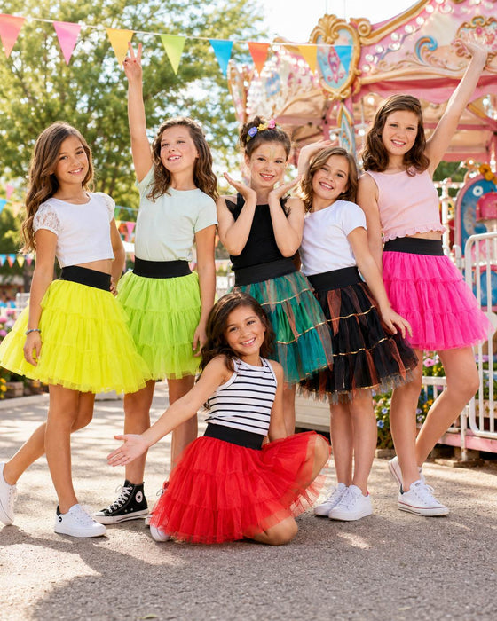 Fantasie Kostüm Petticoat Tüllrock für Mädchen - Schwarz Braun