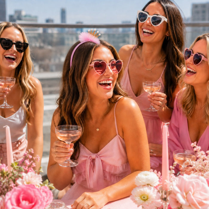 Prinzessin Glitzer Krone mit Perlen und Rüschen | Haarreif Rosa