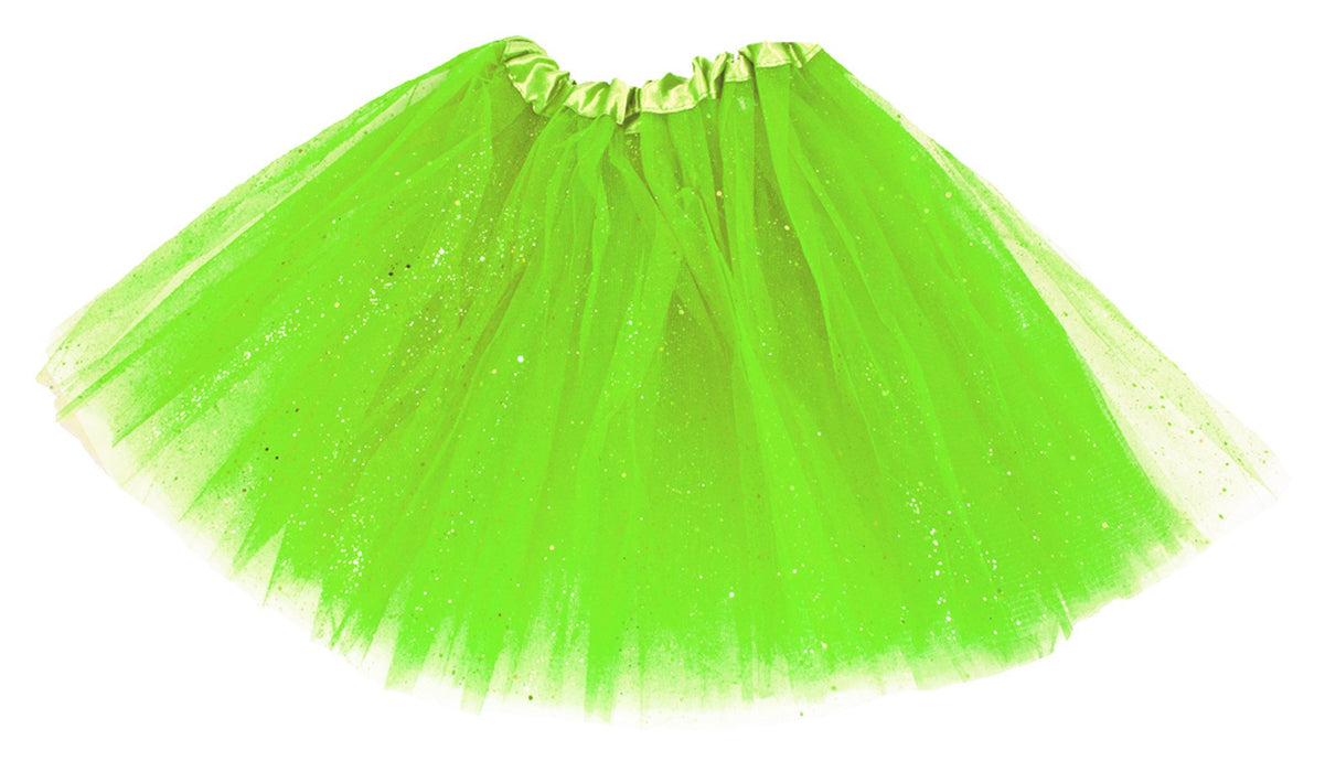 Glitzer Petticoat Tüllrock Damen 40 cm | Hellgrün