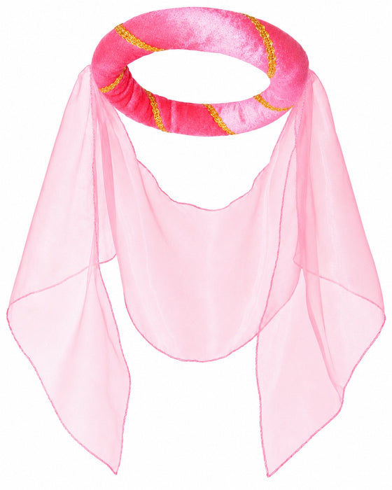 Mittelalter Haarband „Helena“ für Damen | Pink Gold mit Schleier