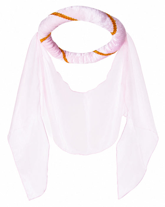 Mittelalter Haarband „Helena“ für Mädchen | Rosa Gold mit Schleier