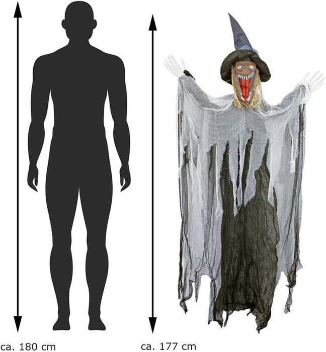 Halloween Dekoration Grusel Hexe - 170 cm | Hängefigur Geist
