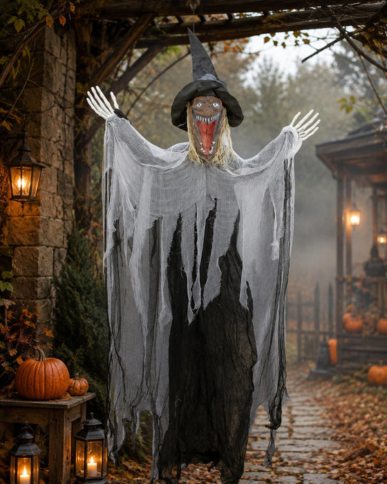 Halloween Dekoration Grusel Hexe - 170 cm | Hängefigur Geist