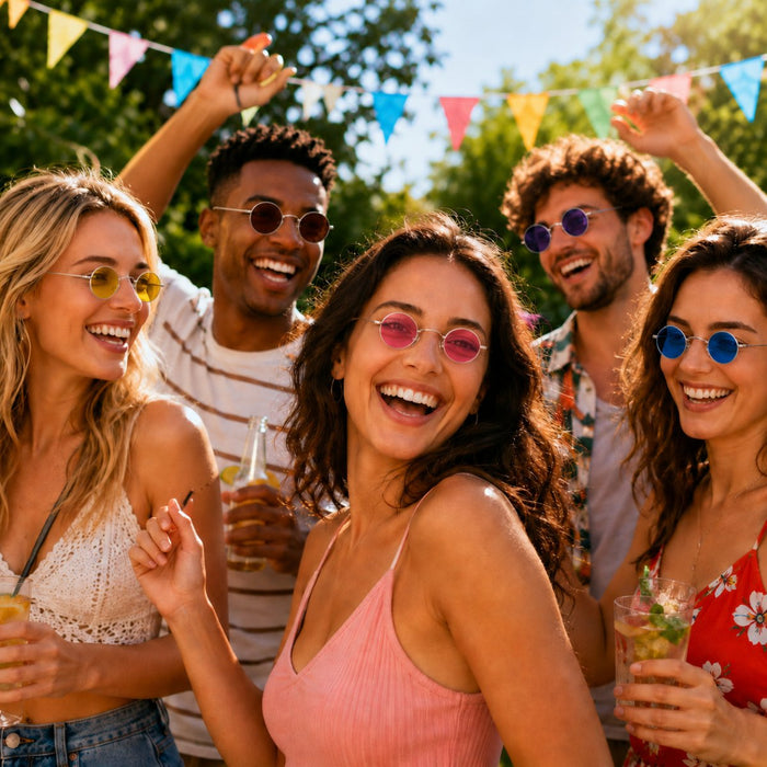 Lennon Brille | 60er 70er Jahre Party Kostüm Zubehör Nickelbrille