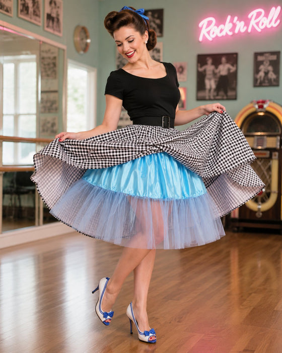 Petticoat Damen Tüllrock - Länge 60 cm | Hellblau