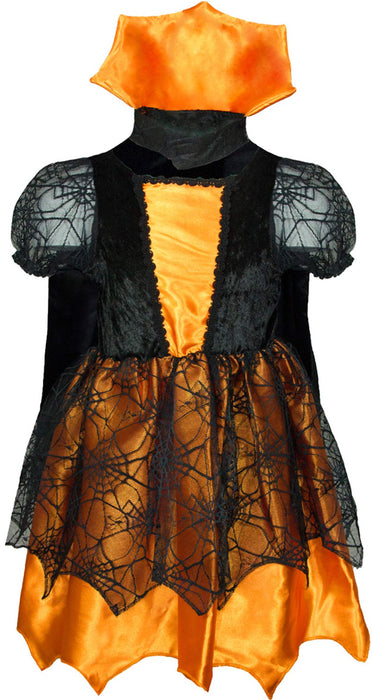 Kostüm Hexe "Willow" für Mädchen | Vampir Schwarz Orange