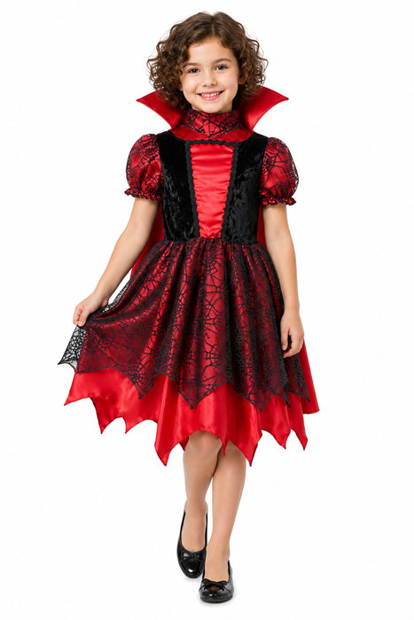Kostüm Hexe "Willow" für Mädchen | Vampir Schwarz Rot