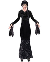 Dark Girl Wednesday Damenkostüm - Glamour Abendkleid  Schwarz