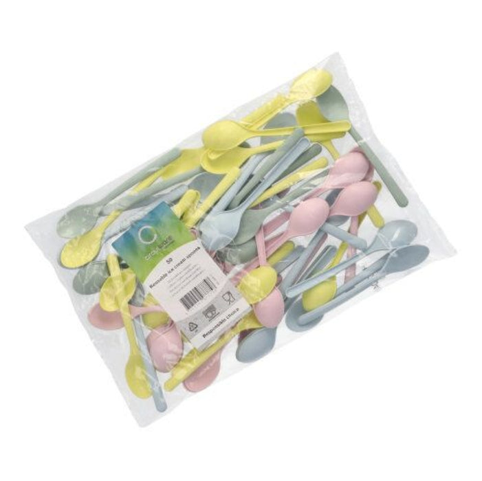 Mehrweg Eislöffel 13cm | 50 Stk. - Pastell