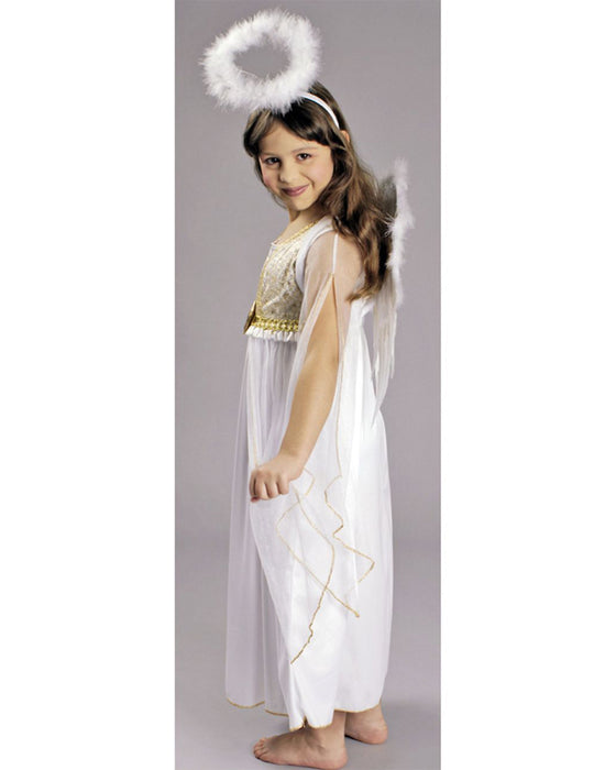 Kinder Engelskostüm "Lucia" mit Sternen | Weiß Gold