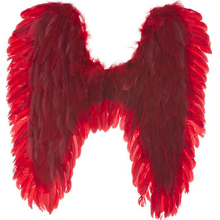 Engelsflügel aus Federn - 70 x 65 cm | Farbwahl zum Engelskostüm Teufel Karneval