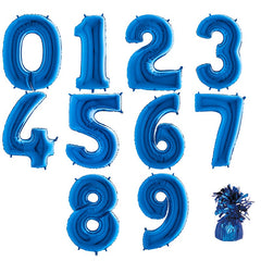 Befüllte Riesenzahl zur Filialabholung 102 cm - Blau