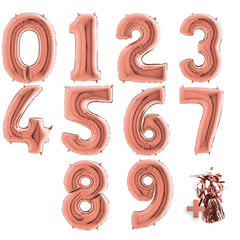 Befüllte Riesenzahl zur Filialabholung 102 cm - Roségold