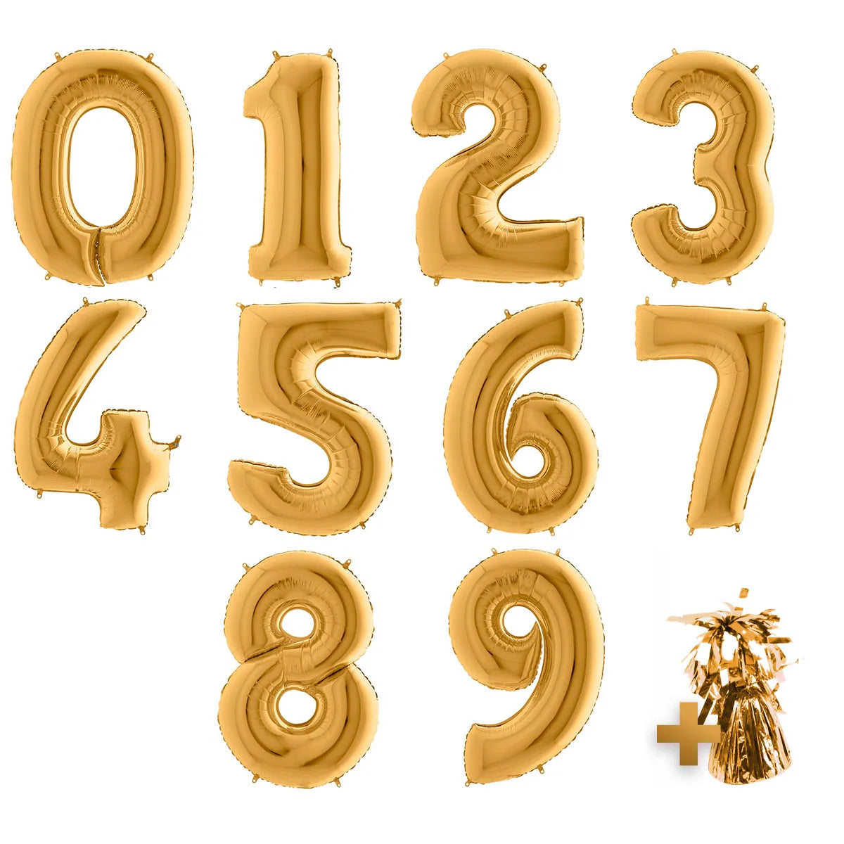 Zahlenballons in Gold
