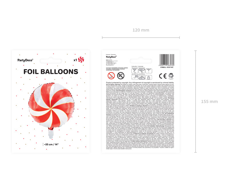 ABC Runder Folienballon "Candy" - Bonbon 35cm | Rot