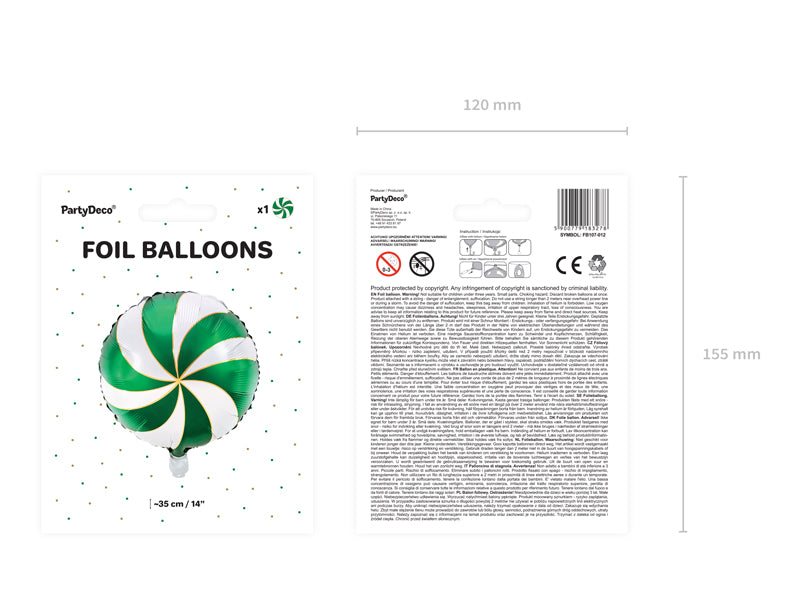 ABC Runder Folienballon "Candy" - Bonbon 35cm | Grün