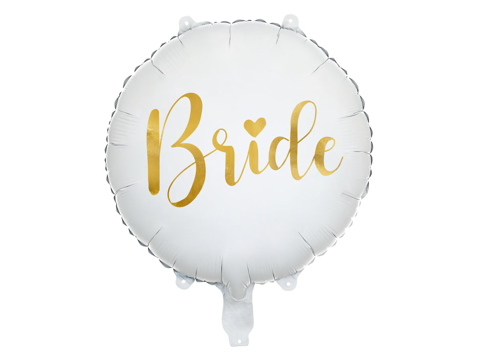 ABC18 Folienballon "Bride" Hochzeit | Ø 45 cm Weiß