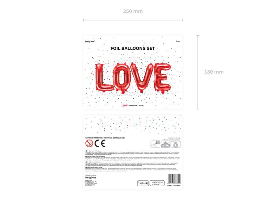 ABC Folienballon "LOVE" | 140x35cm