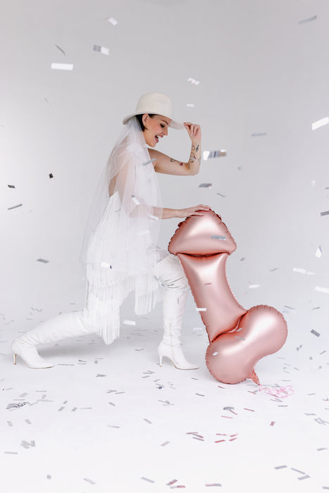 Folienballon Shape Penis Rosegold | 46x88 cm