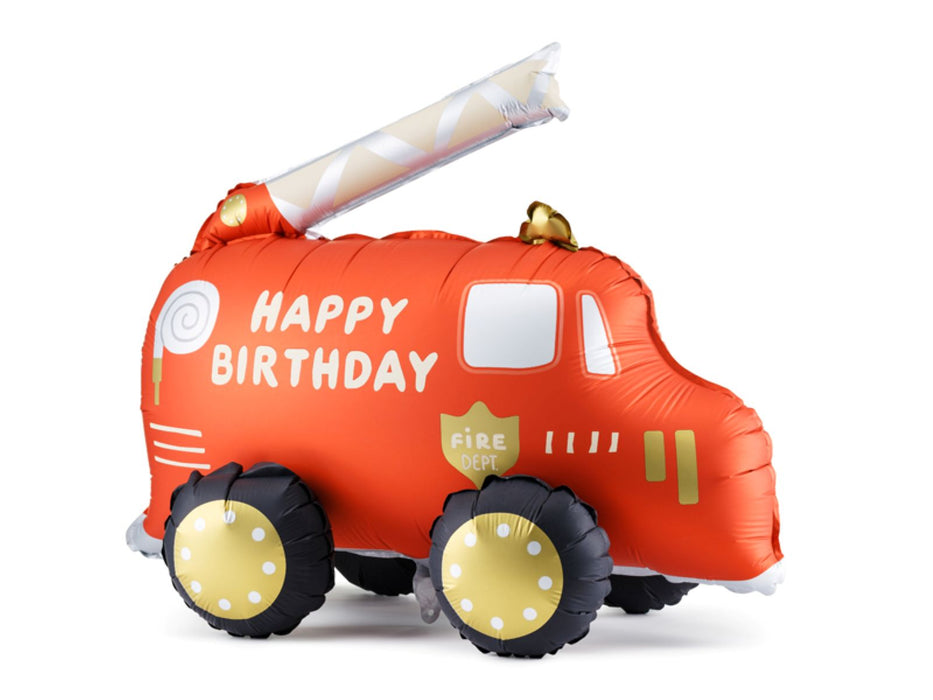 Shape Folienballon Feuerwehr "HAPPY BIRTHDAY" | 67 x 53 cm