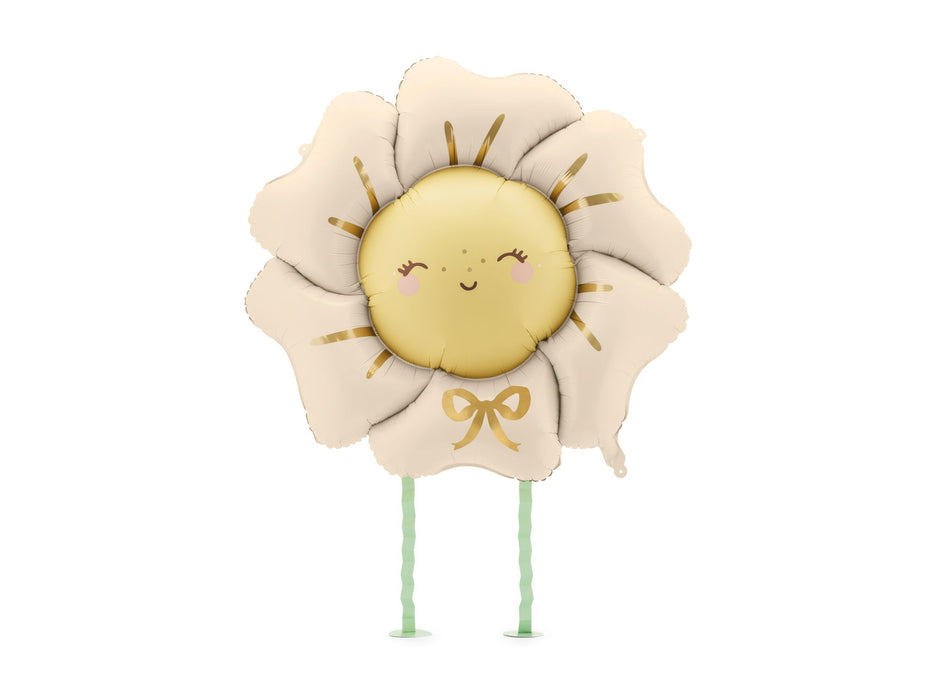 Airwalker Folienballon "Blume" 104x104 cm | Hellbeige