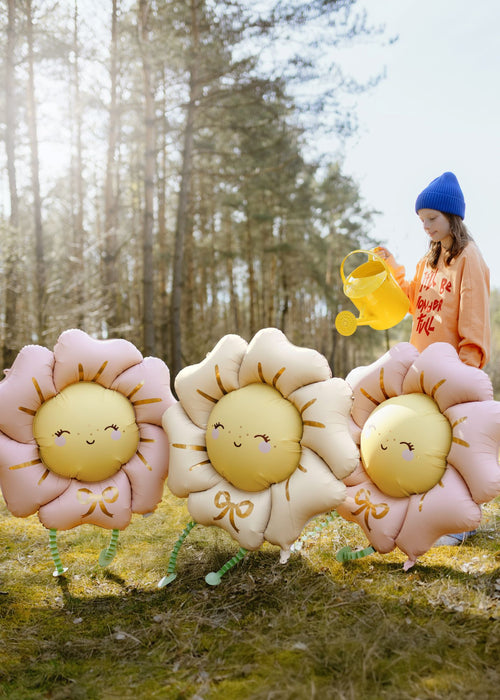 Airwalker Folienballon "Blume" 104x104 cm | Hellbeige