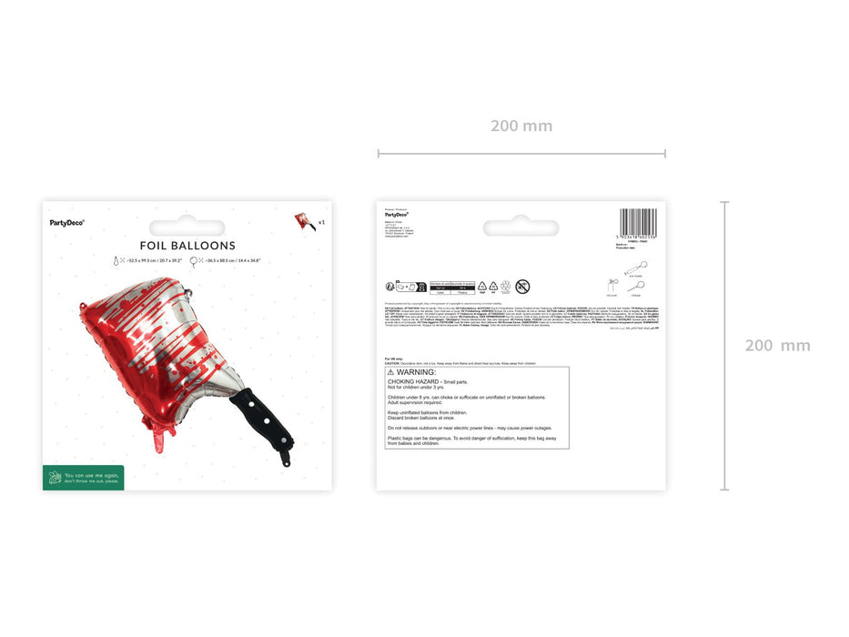 Shape Folienballon "Blutiges Hackmesser" | 36.5 x 88.5 cm