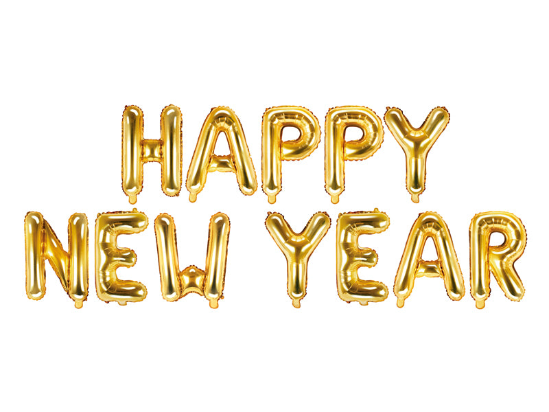 ABC14 Ballongirlande "Happy New Year" 370x35cm | Gold